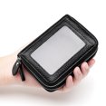 thumbnail image 5 of Tarjetero de cuero negro, protege las tarjetas de crédito, 10 ranuras para tarjetas, tarjetero con cremallera, tarjetero (1 unidad), 5 of 5