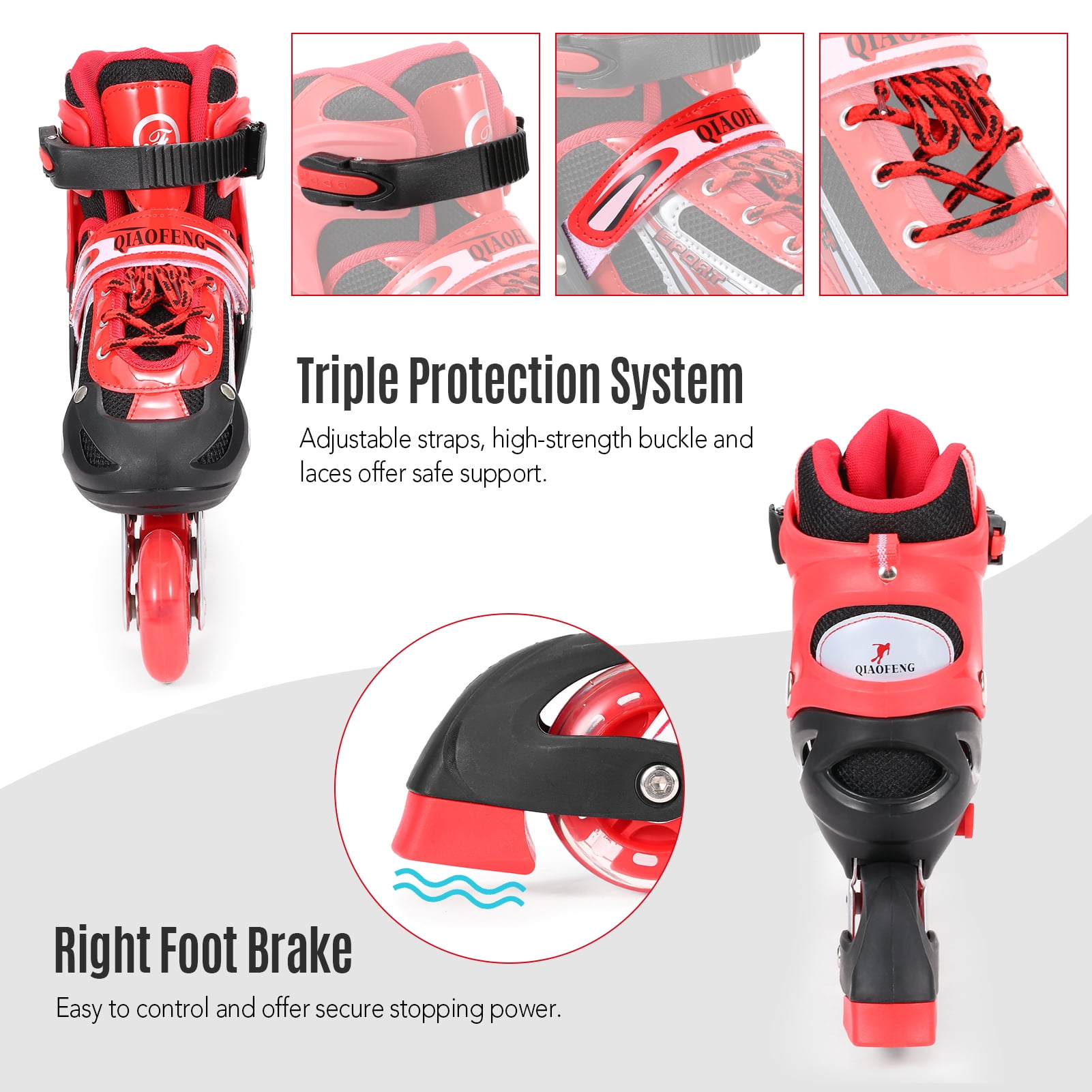 Nebublu Illuminating Inline Skates with Light Wheels - Adjustable Fun for Kids and Adults - Girls and Boys, Men and Women