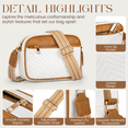 thumbnail image 4 of DAKOMM Crossbody Bags for Women, Quilted Crossbody Bags, Vegan Leather Purses Small Shoulder Handbags with Colorful Wide Strap, Trendy Design Shoulder Purse for Travel, Beige & Brown, 4 of 7