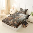 thumbnail image 2 of Castle Fairy Rustic Woodland Spotted Deer Twin Sheets 3pcs for Teens,Natural Forest Bird Bedding,Brown Green,1 Fitted Sheet, 1 Flat Sheet and 1 Pillowcase, 2 of 6