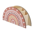 thumbnail image 2 of Boho Rainbows Wooden Pen Holders Desk Organizer With Heart Designs For Office School And Kidsed Room Decor, 2 of 6