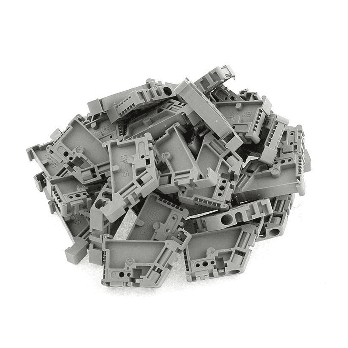150Pcs 35mm DIN Rail Terminal Block End Stopper Mounting Clips,150 x Terminal Block End Stopper,gray