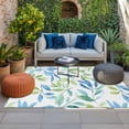 thumbnail image 2 of Blue Green Botanical Outdoor Rug for Patio/Deck/Porch, Non-Slip Large Area Rug 3 x 5 Ft, Pastoral Summer Spring Leaf Indoor Outdoor Rugs Washable Area Rugs, Reversible Camping Rug Carpet Runner, 2 of 8
