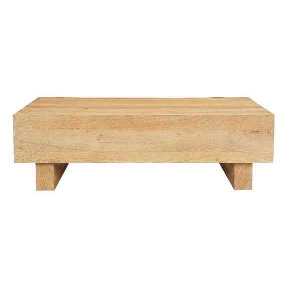 Coffee Table-42" Rectangular Top-Sandblasted Natural Brown Mango Wood