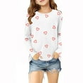 thumbnail image 4 of ATOGUTA Uniform Shirts for Girls Girls Casual Long Sleeve Shirts Valentine's Day Pullover Tops White, Size 3T-14, 4 of 5