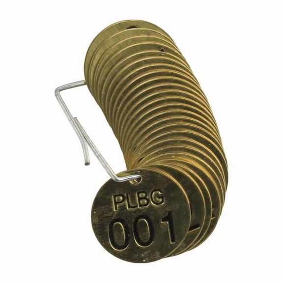 Brady Numbered Tag Set,Brass,1 1/2in W,PK25 23260