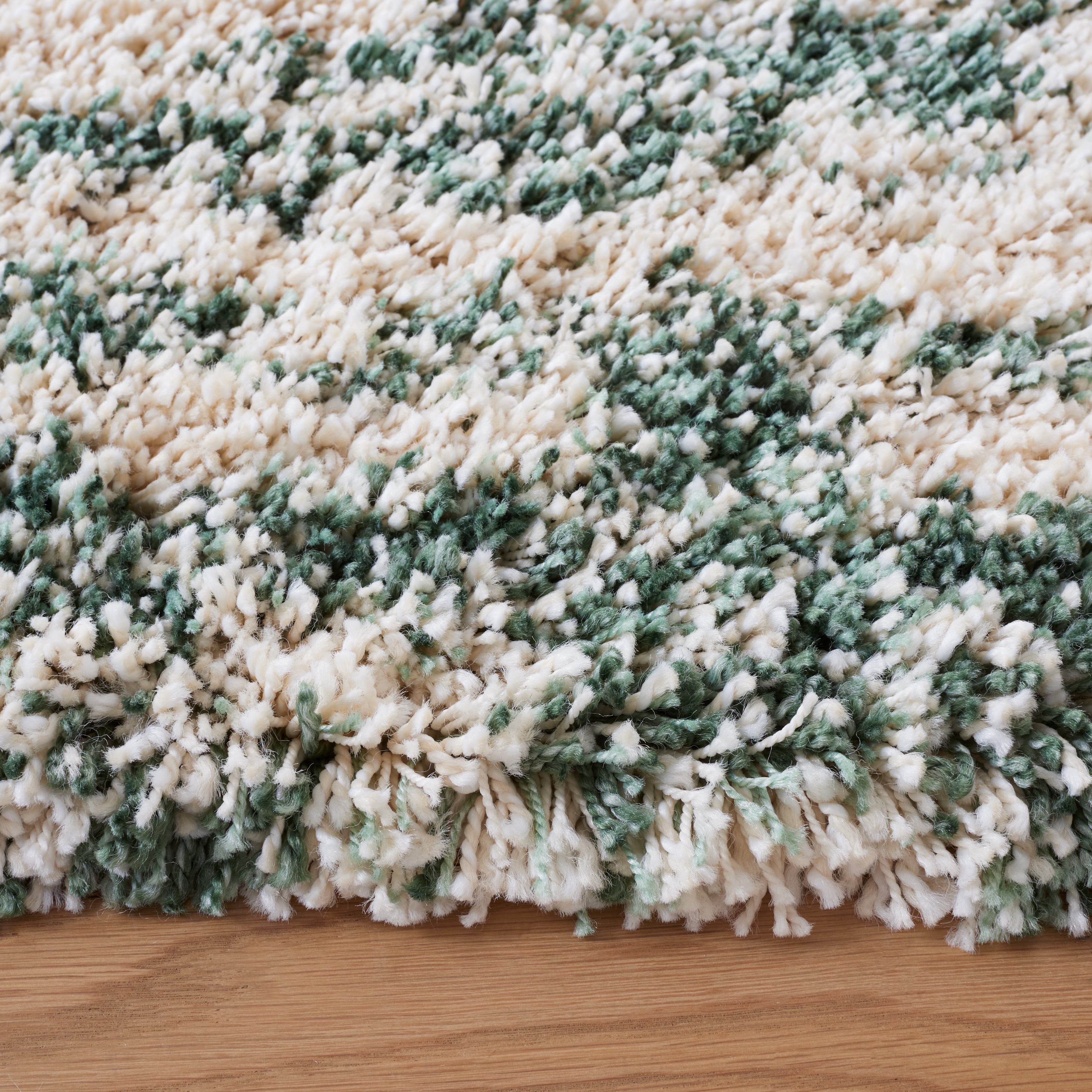 Safavieh Hudson Jack Abstract Shag Area Rug, Ivory/Green, 10' x 10' Round