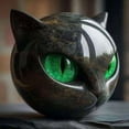 thumbnail image 3 of Estatua de de Lujo Negra, Decoración para el Hogar y Regalos, Decoración de Gatito Tallada A Mano, Lindos Regalos Perfectos para Amantes de los Gatos Rojos., 3 of 5