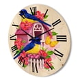 thumbnail image 3 of Designart 'Two Yellow and Blue Tit Birds Sitting Near The Nest' Traditional Wood Wall Clock, 3 of 5