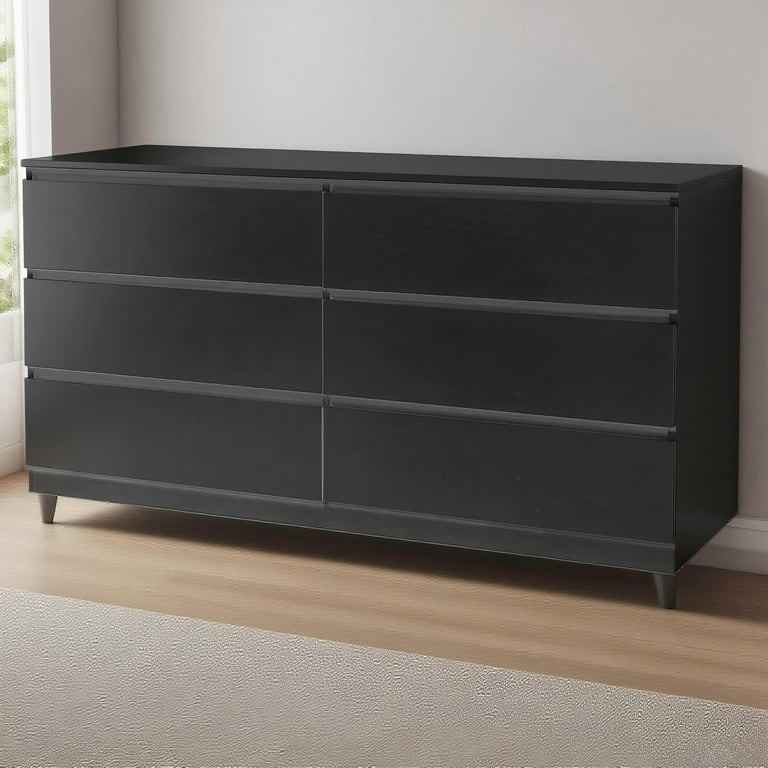 black dresser assembled Babyletto Bondi 6-Drawer Assembled Dresser Black