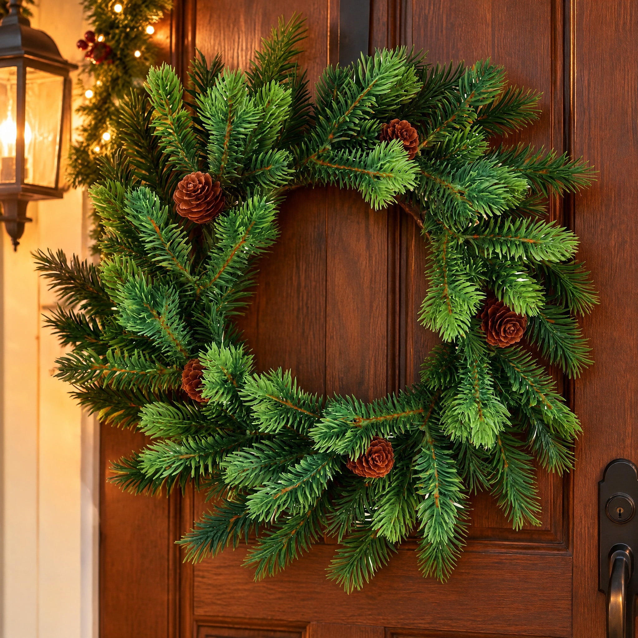 Evergreen with Pinecones Artificial Mini Christmas Wreath, Green, 11", by Holiday Time