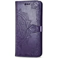 thumbnail image 2 of Samsung Galaxy A20S Case Leather Wallet Flip Magnetic Closure Case Samsung Galaxy A20S Phone Case with Card Slots Protective Cover Case for Samsung Galaxy A20S. SD Mandala - Purple, 2 of 11