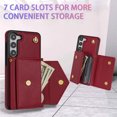 thumbnail image 4 of Allytech for Samsung Galaxy S23 Wallet Case Cover, PU Leather Large Space Cards Slots Detachable Shoulder Strap Back Cover for Girls Women Shockproof Phone Case for Galaxy S23 - Red, 4 of 9