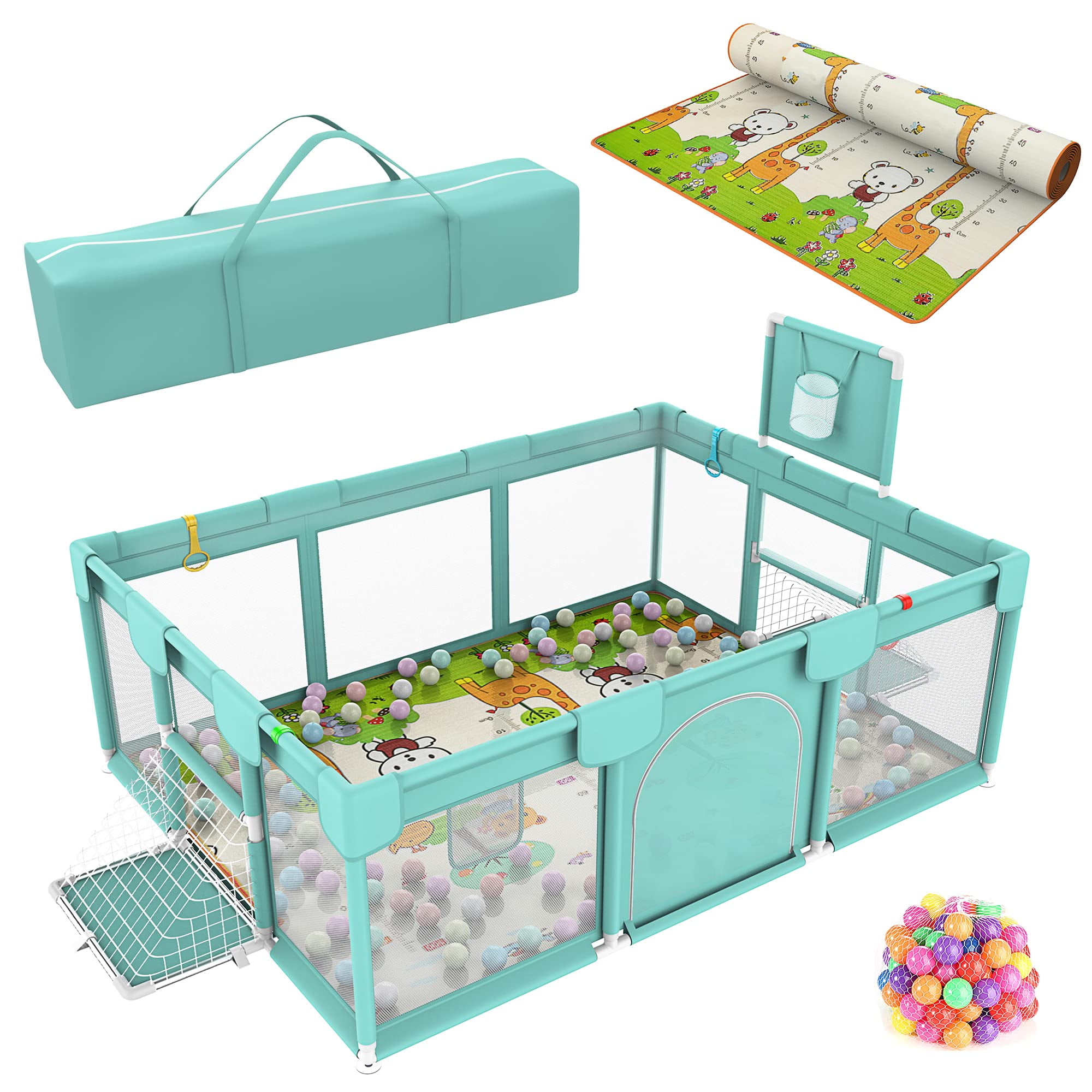 Baby Playpen Large Playpen, with AntiSlip Suckers,Sturdy Babies
