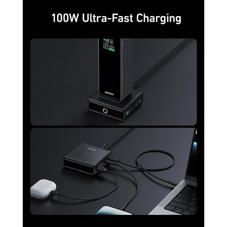 Anker Charging Base, 100W Fast Charging with 4 Ports, for Anker Prime Power Bank, Compatible with MacBook, iPhone 15/15 Plus/15 Pro/15 Pro Max/14 Anker Charging Base, 100W Fast Charging with 4 Ports, for Anker Prime Power Bank, Compatible with MacBook, iPhone 15/15 Plus/15 Pro/15 Pro Max/14