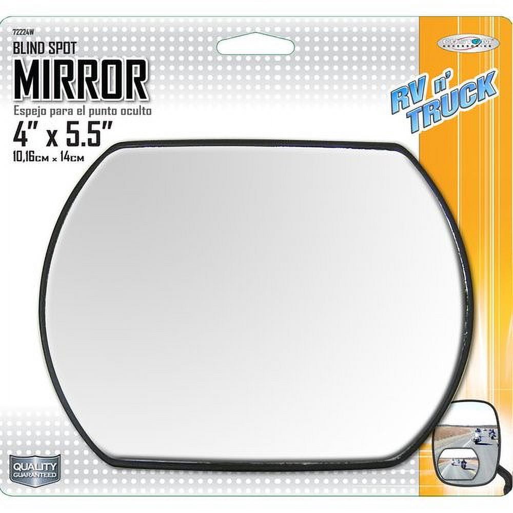 Custom Accessories 4" x 5-1/2" RV & Truck Blind Spot Mirror, Black