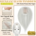 thumbnail image 3 of Toppers ELEVAVE, con cobertura 3D de 360°, flequillo medio, cabello humano real, 3 of 6