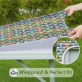 thumbnail image 6 of Colorful Skull Pattern Square Fitted Tablecloth with Elastic Edge,Square Table Cover,Washable Elastic Table Cover for Home Kitchen Party Decor 34"x34", 6 of 6
