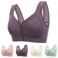 thumbnail image 3 of Brglopf Wireless Zip Front Closure Bras for Women No Underwire Full Coverage Comfort Everyday Bra Soft Easy Close Sports Bra Beige 38, 3 of 3