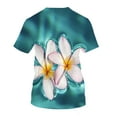 thumbnail image 2 of Graphic Print Tees T Shirt Short Sleeve Floral Tee Shirt Tops Unisex Flowers Tshirt Birds T-shirts Crewneck for Men Women Teens, 2 of 3