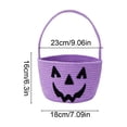 thumbnail image 3 of Halloween Pumpkin Tote Bag Candy Basket Gift Sack - Ghost Face Polyester Storage Container for Treats Toys and Decor - Handwoven Novelty Basket for Trick or Treat, Party Favor Holder, Home Organizer, 3 of 7
