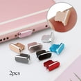 thumbnail image 6 of 2pcs Universal Dustproof Cover Aluminium Alloy Dock Port Cap Anti Dust Plug Metal Stopper GOLD, 6 of 8