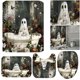 thumbnail image 1 of Cortina Ducha Lindo Dibujos Animados Fantasmas Set Halloween Lavible Baño Poliéster Tela Espeluznante Con Ganchos para Decoraciones, 1 of 9
