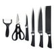 thumbnail image 1 of Juego de 6 cuchillos de cocina Nikou acero inoxidable con mango de silicona color negro, 1 of 15