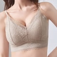 thumbnail image 5 of IFNWSV Seamless Bras for Women Solid Color Lace Fixed Cups Adjustable Straps Push Up Breathable Back Smoothing Bra Gray 40BC, 5 of 6