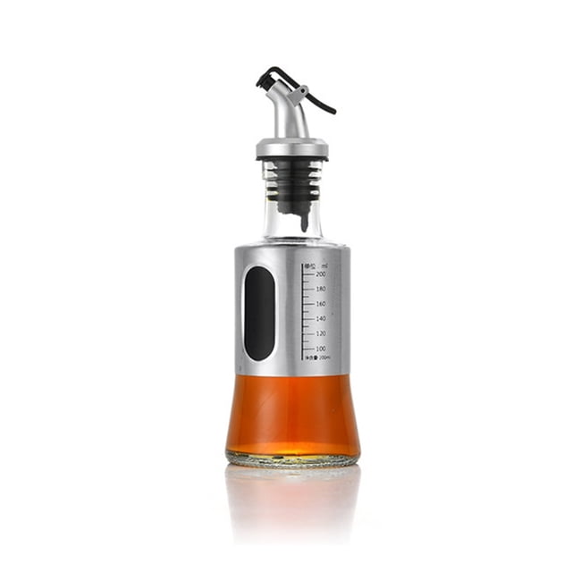 Botella de aceite Botellas de condimentos Contenedor Dispensador de suministros de cocina de acero inoxidable Herramienta de almacenamiento antideslizante Salsa para vinagre de soja Escala de 200ML Vogacara HA009719-04B