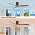 thumbnail image 3 of Sofucor 52" Bronze Flush Mount Ceiling Fans with Remote Control Reverse Airflow for Farmhouse,Living Room, 3 of 12