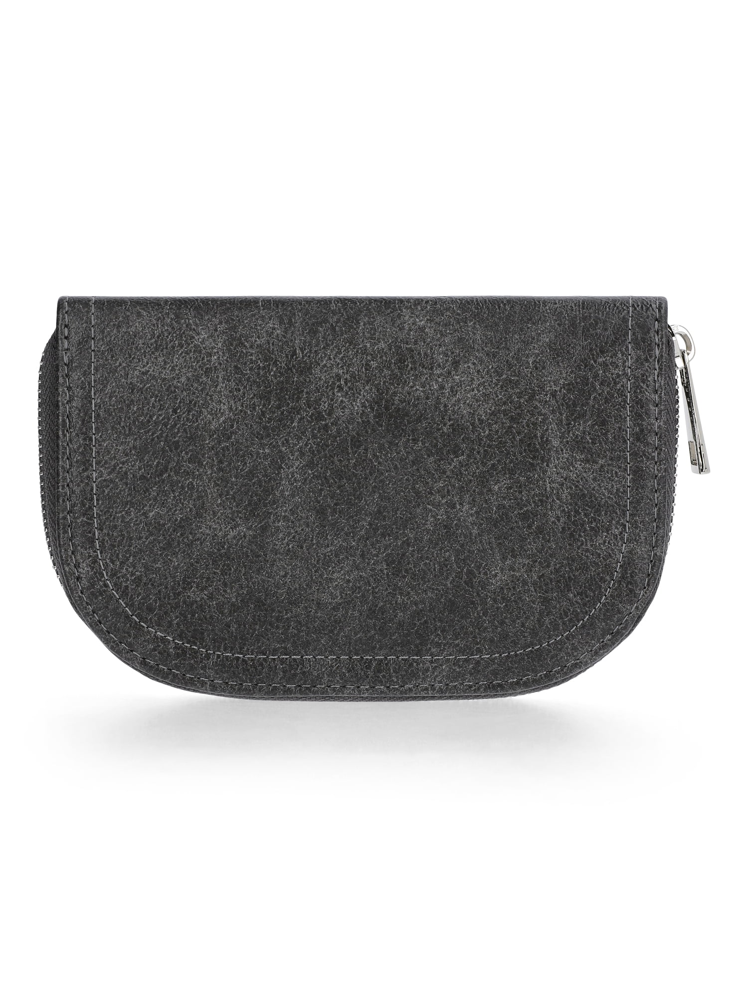 No Boundaries Women's Fashion Moto Rounded Wallet, Grey
