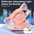 P47M Wireless Headphone Flash Light Cute Cat Bluetooth with Mic Control