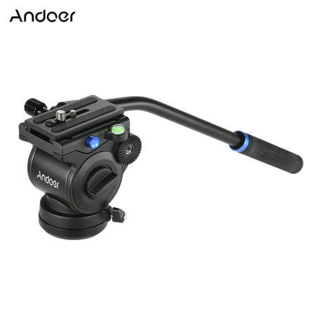 Andoer Professional Photography Video Head Fluid Drag Tilt Hydraulic Damping Head Base Diameter 60mm/2.4