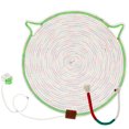 thumbnail image 4 of Wekvgz Cat Scratcher Mat Natural Cotton Rope Cat Scratch Pad 19.7 Inch Round Cat Scratching Pad with Cat Ball Toy Hangable Cat Scratching Mat Funny Cat Scratch Pad Rug Cat Scratching Rug for Cats, 4 of 10