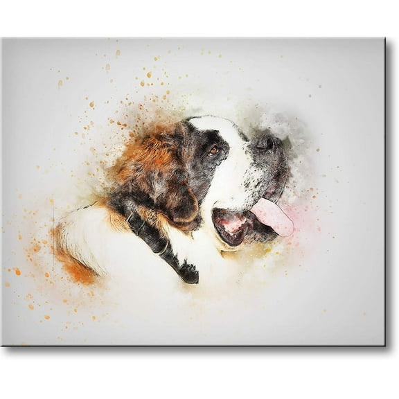 St. Bernard Dog Picture on Stretched Canvas, Wall Art D?cor, Ready to Hang