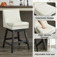 Cream White Linen Swivel Bar Stools, Set of 2 Modern Counter Height