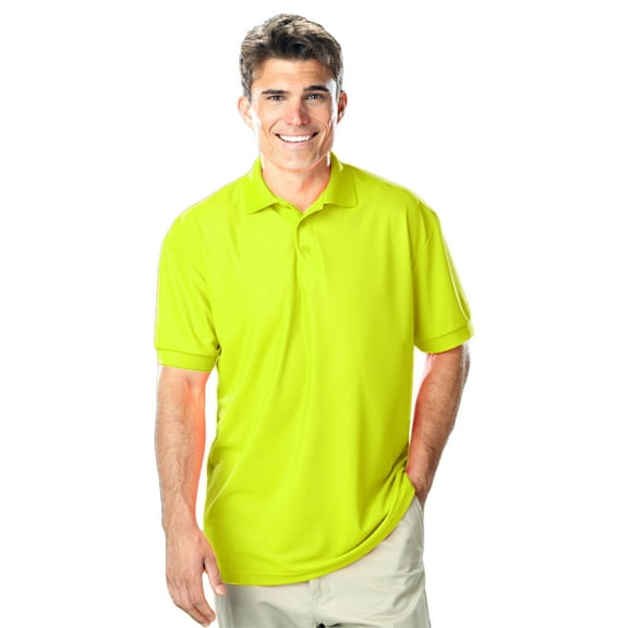 BlueGeneration Men'S High Visibility Pique Polo - Yellow 4 Extra Large Solid