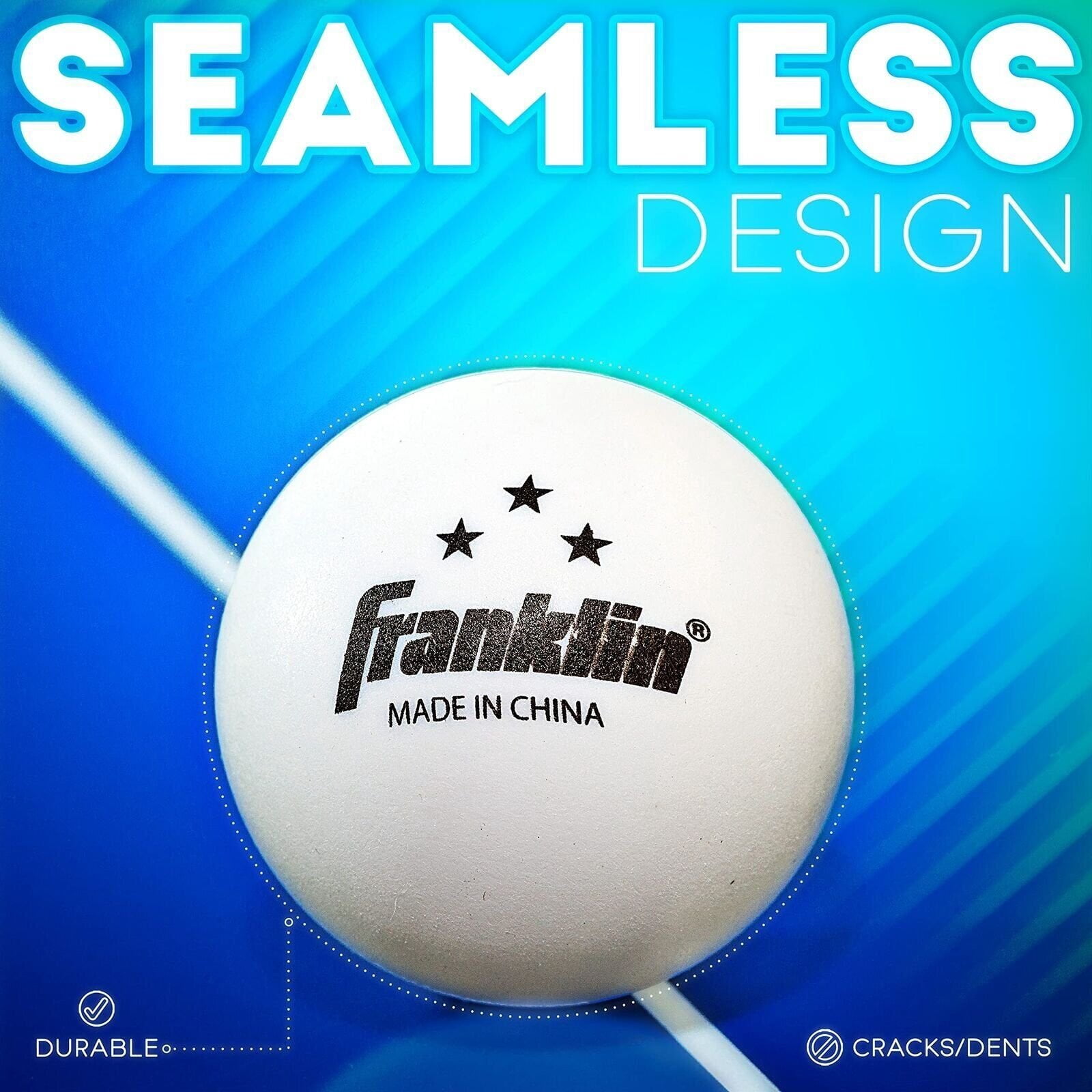 Franklin Sports Industry 57102 Table Tennis Balls, 3-Star, White, 6-Pk.