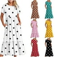 thumbnail image 1 of Sentmoon Robes d'Été Décontractées pour Femmes Col Rond Coupe Régulière Extensible Robe Soleil pour Femmes avec Imprimé Manches Courtes 2026 Décontractée avec Poches Robe Bohème Douce et Confortable m, 1 of 5