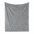 thumbnail image 1 of Love Soft Flannel Fleece Throw Blanket, Valentine's Day Themed Pattern with Hearts on Curvilinear Stripes, Cozy Plush for Indoor and Outdoor Use, 70" x 90", Grey Pale Fuchsia White, by Ambesonne, 1 of 5