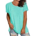thumbnail image 2 of Womens T Shirts Short Sleeve Crewneck Loose Summer Spring Tops Short Sleeve Oversized T Shirts Fashion Basic Casual Tee Clothes 2025 Trendy, 2 of 4