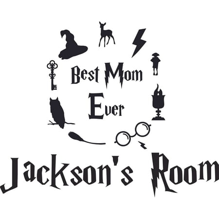 Best Mom Ever Harry Potter Hogwarts Customized Wall Decal - Custom Vinyl Wall Art - Personalized Name - Baby Girls Boys Kids Bedroom Wall Decal Room Decor Wall Stickers Decoration Size (30x30