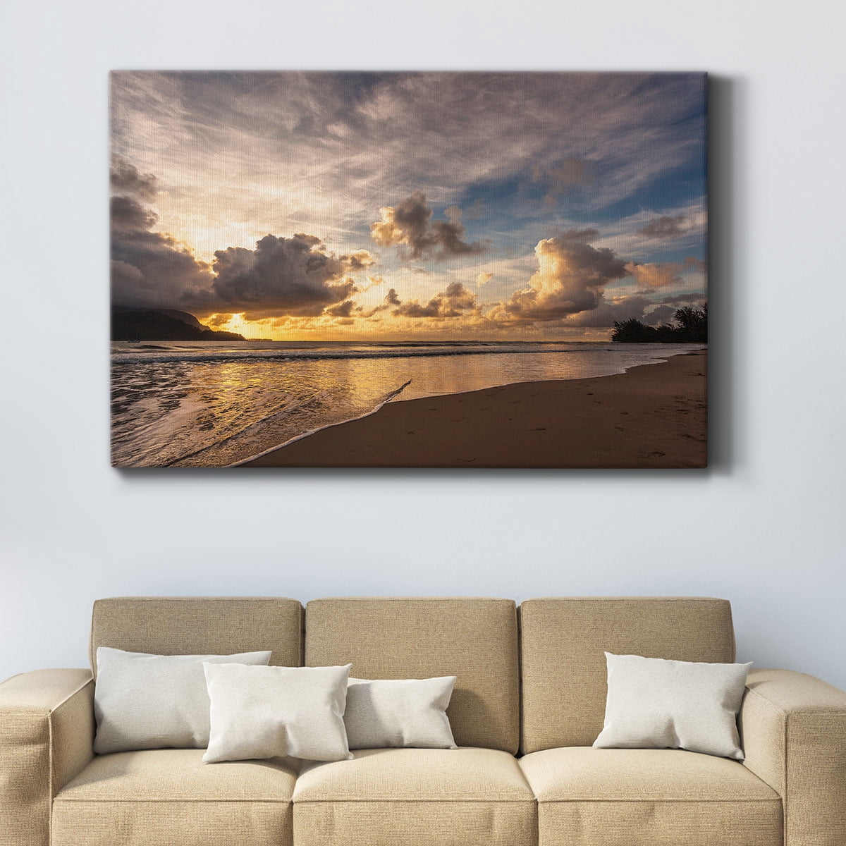 Wexford Home Sunset in Hanalei Bay Premium Gallery Wrapped Canvas, 12" x 18" - Ready to Hang