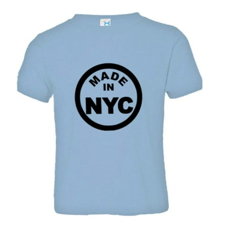 

PleaseMeTees™ Toddler From Born Made In New York City NY Logo Label Tee