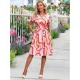 thumbnail image 3 of HKEDES Women Summer Midi Dress, V-Neck, Short Sleeve, Multiple Colors, 3 of 10