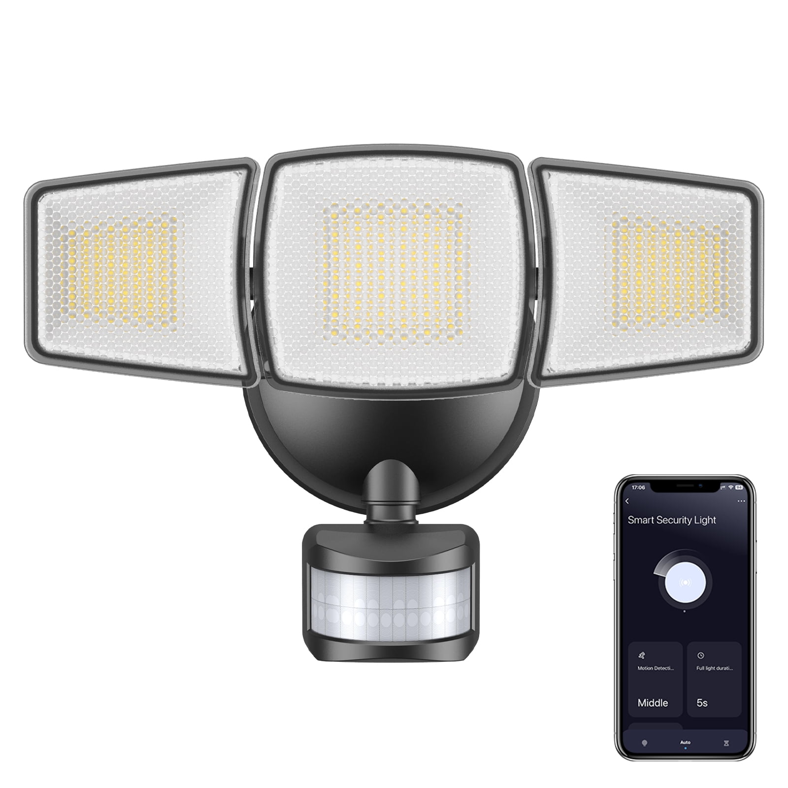 Novostella Smart LED Motion Sensor Flood Light 40W 4000LM, 5000K Dimmable, IP65 Waterproof