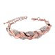 thumbnail image 1 of Pulsera de hojas con incrustaciones de diamantes de imitación, pulsera de eslabones con diseño de hojas brillantes, joyería para mujer, ideas de regalo para fiestas y citas., 1 of 8