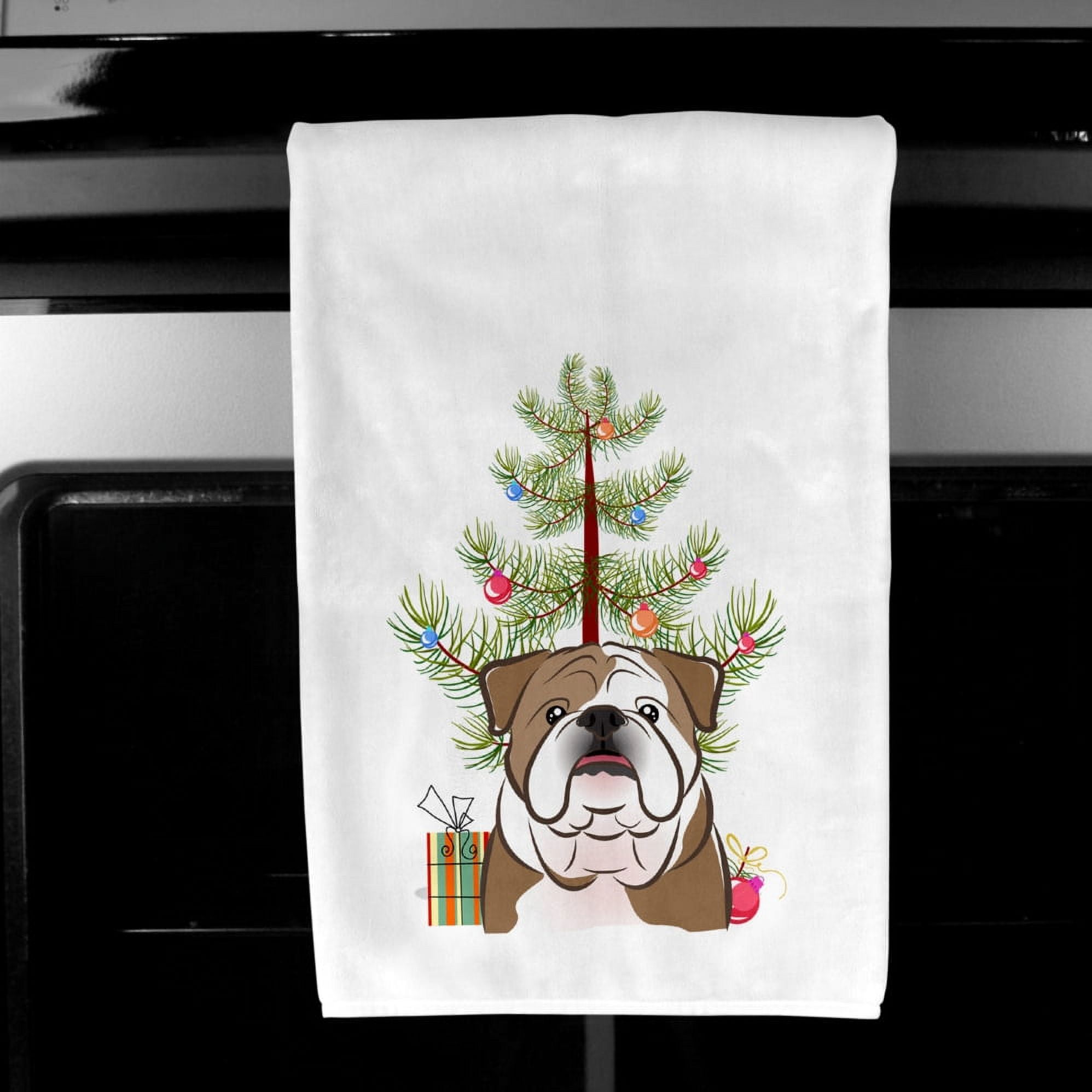 Caroline's Treasures WDK3168WTKT Shih-Tzu Black Christmas White Kitchen  Towel Set of 2 Dish Towels Decorative Bathroom Hand Towel for Hand, Face