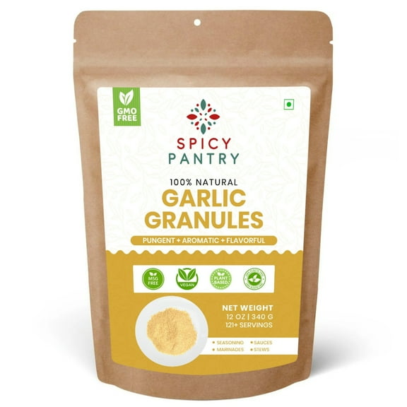 Spicy Pantry Garlic Granules (2 lbs) – Coarse Granulated Garlic, 100% Natural, Dehydrated Garlic, No Additives